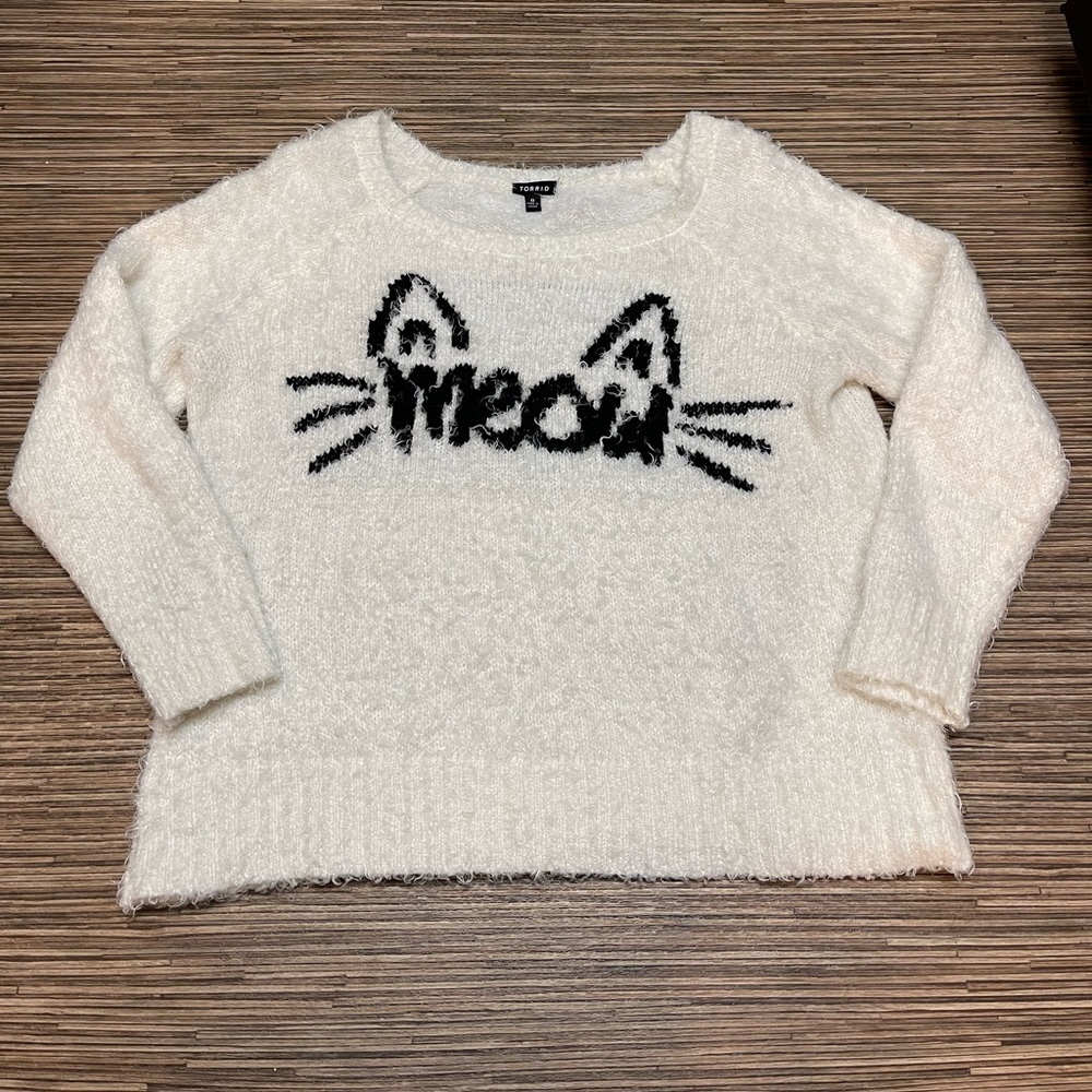 Torrid Meow cat sweater womens size 0